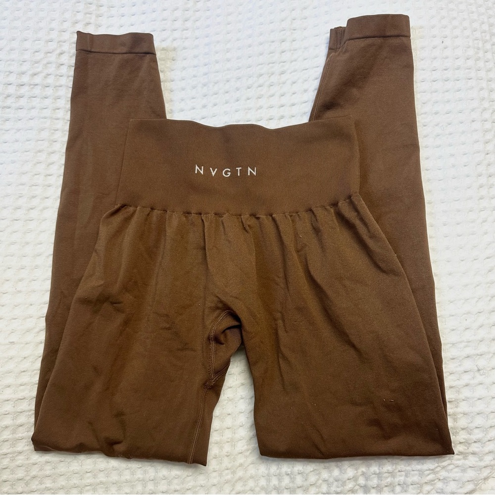 NVGTN Caramel Brown Seamless High-Waisted Leggings